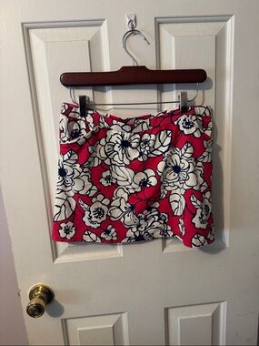 Lands' End Pink Floral Mini Skirt